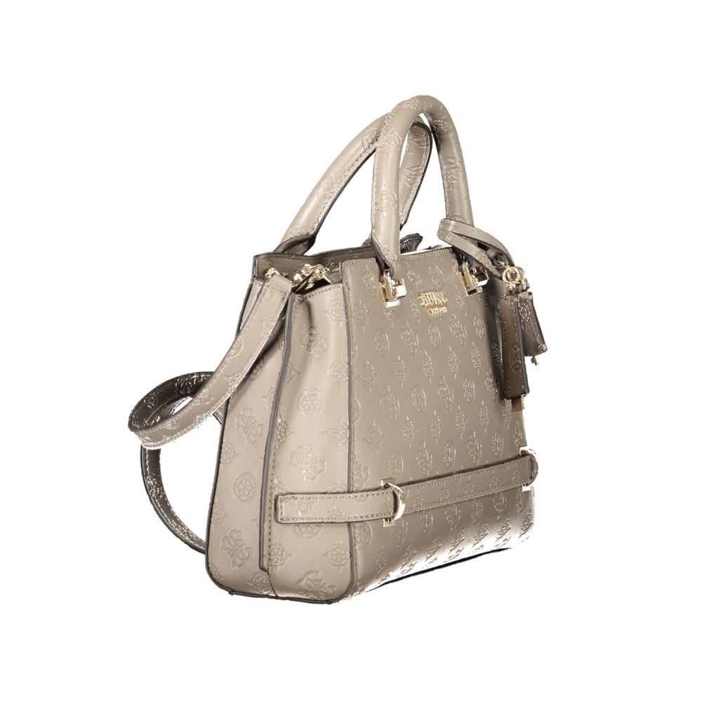 Beige Polyethylene Women Handbag