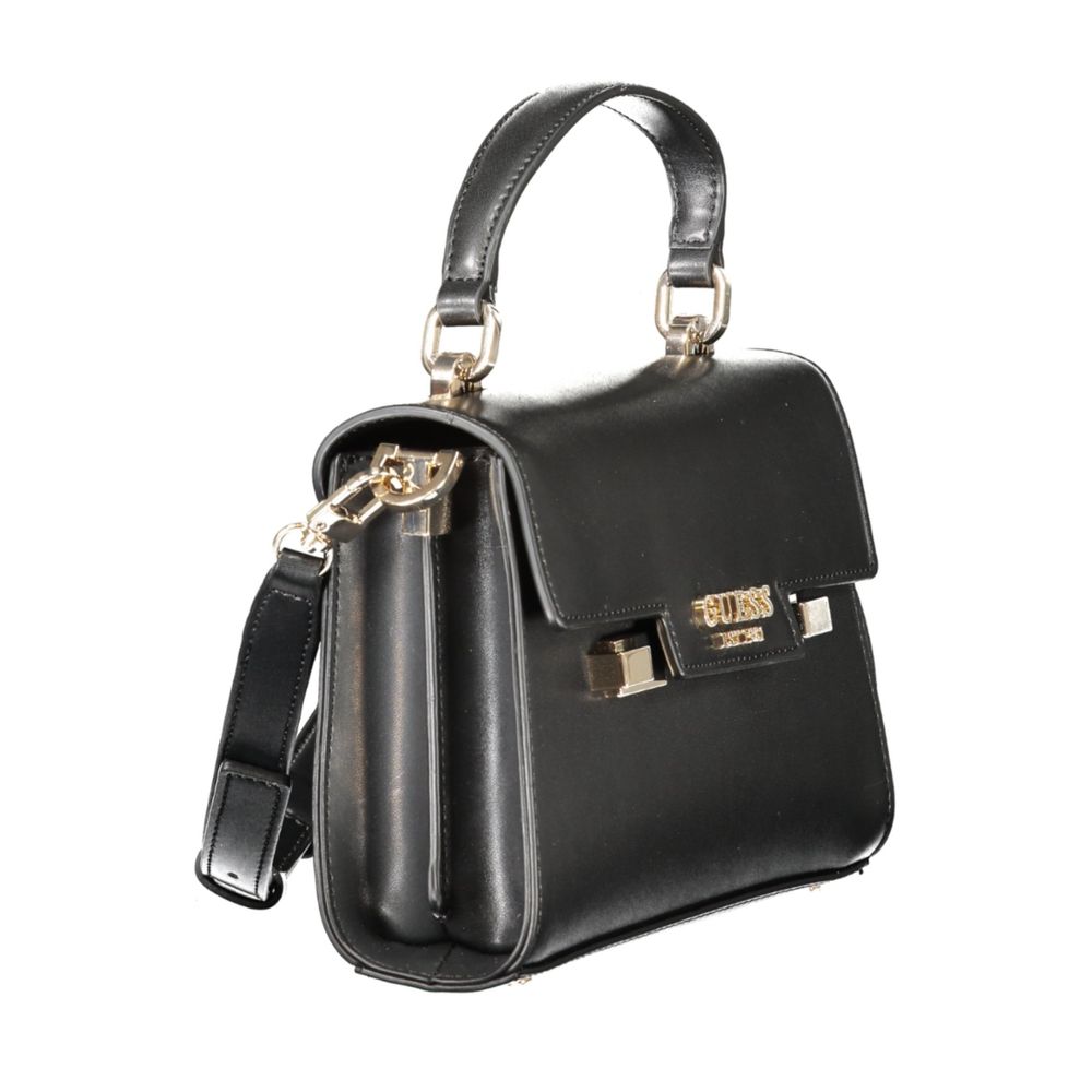 Black Polyethylene Women Handbag