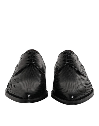 Black Leather Lace Up Dress Men Derby Shoes