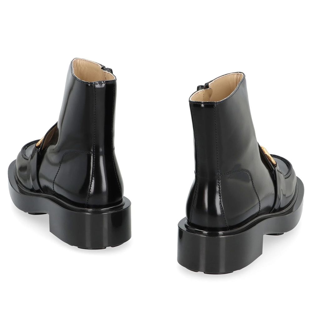 Black Calfskin Ankle Boots