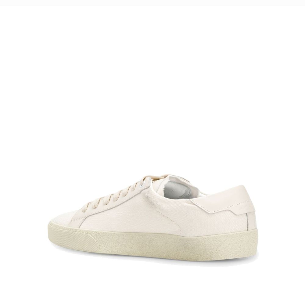 White Canvas Low Top Sneakers