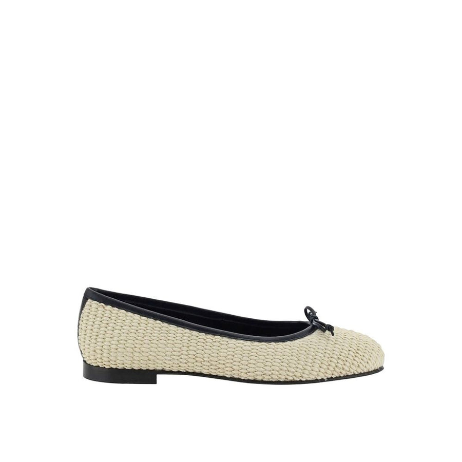 Beige Raffia Ballet Flats