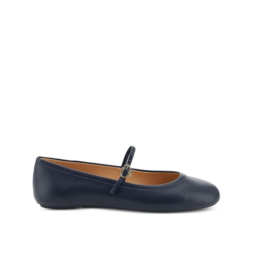 Blue Fabric Ballet Flats