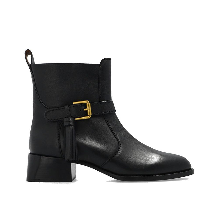 Black Calfskin Ankle Boots