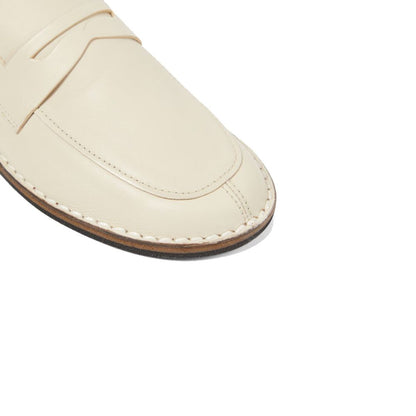 White Calfskin Slip-On Loafers
