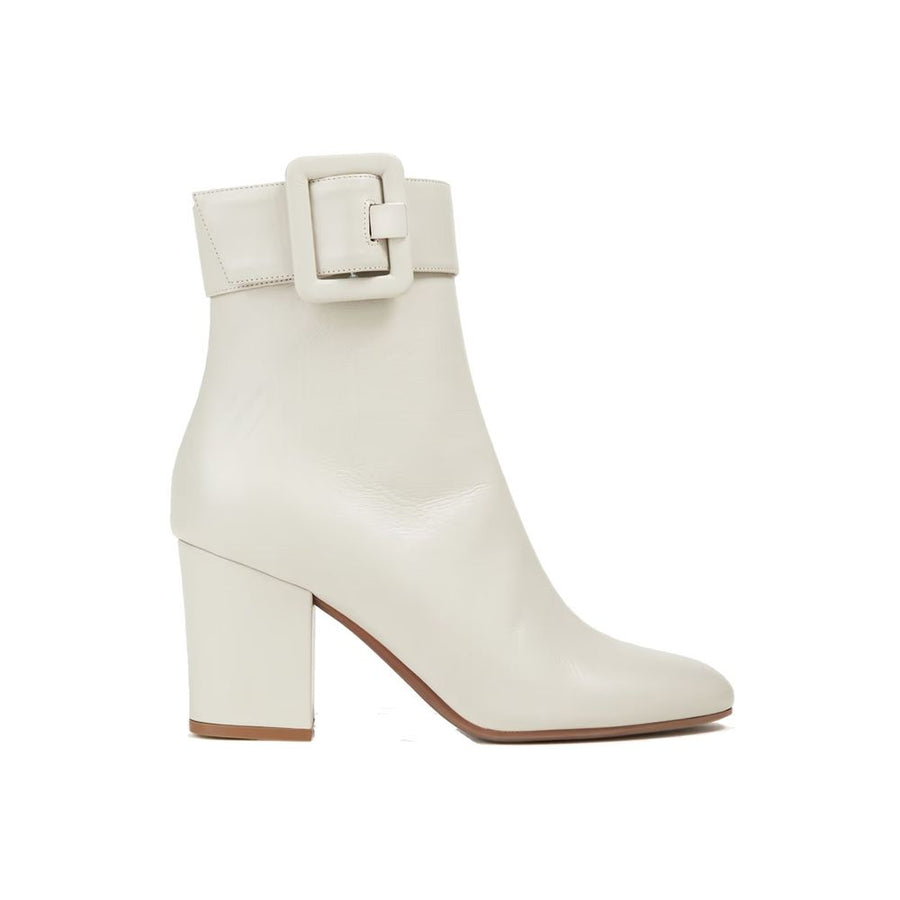 White Lamb Leather Ankle Boots