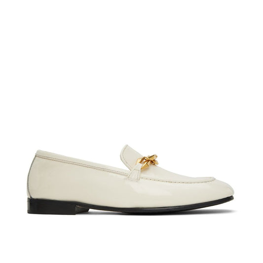 White Calfskin Slip-On Loafers