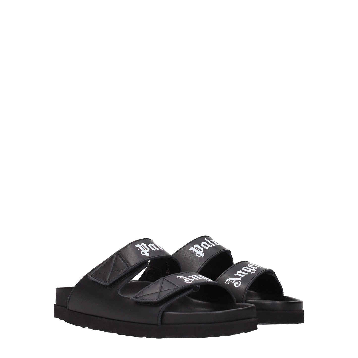 Black Leather Slippers