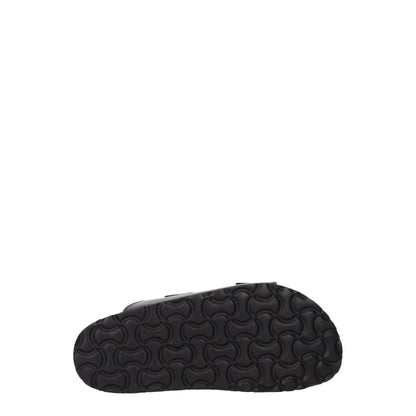Black Leather Slippers