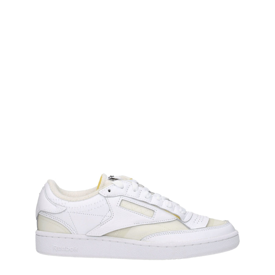 White Fabric Low Top Sneakers