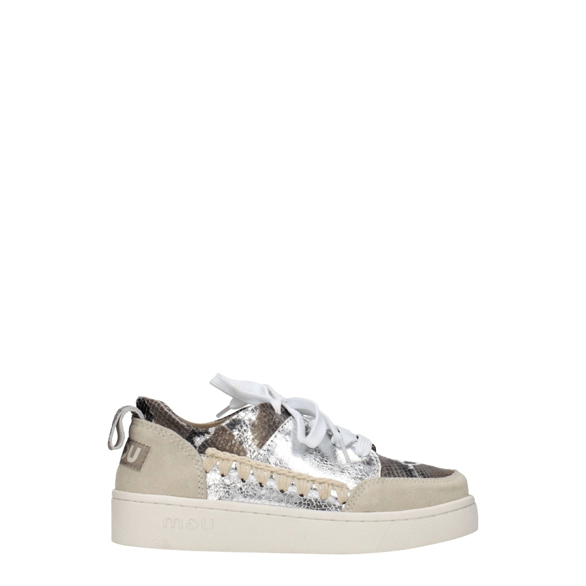 Gray Leather Low Top Sneakers