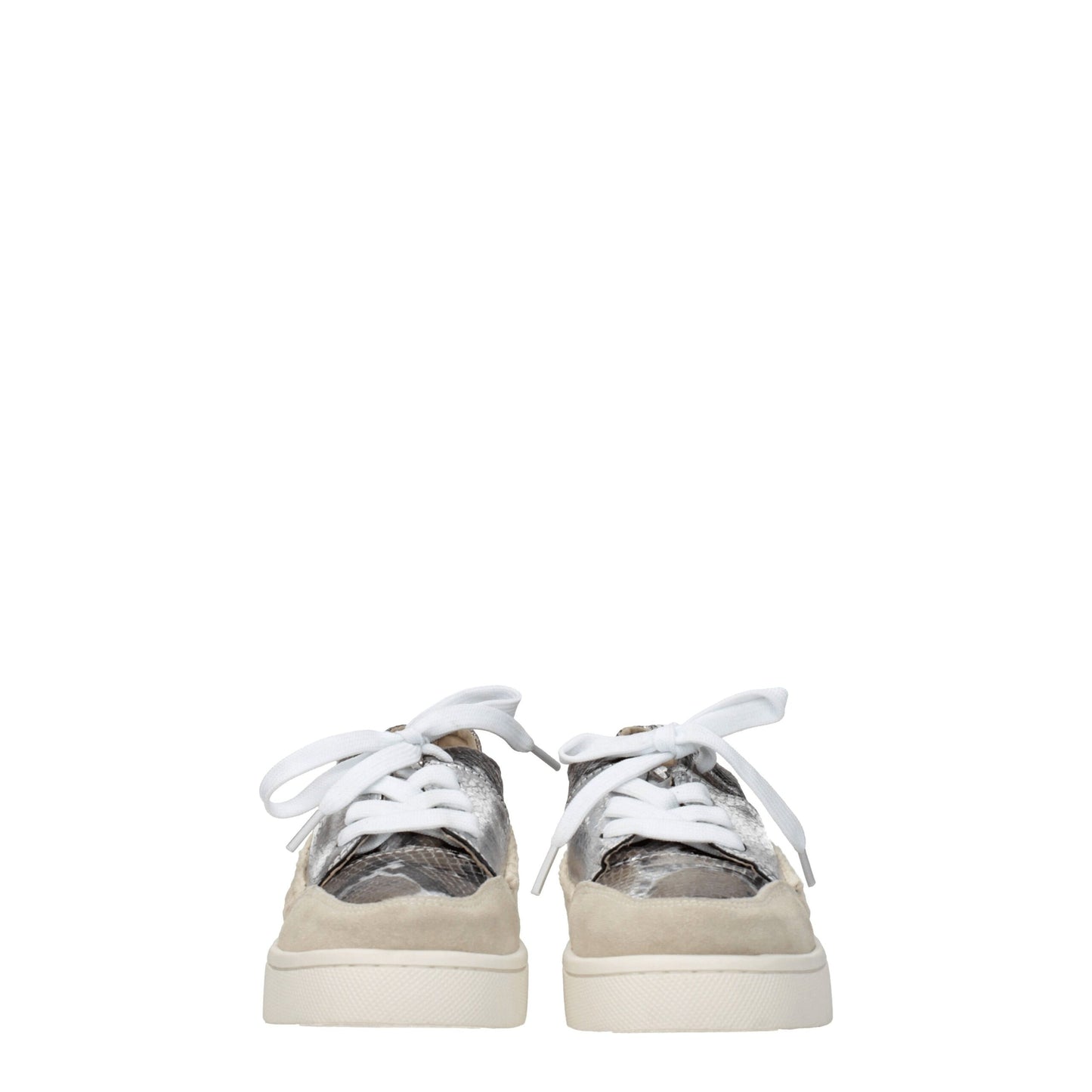 Gray Leather Low Top Sneakers