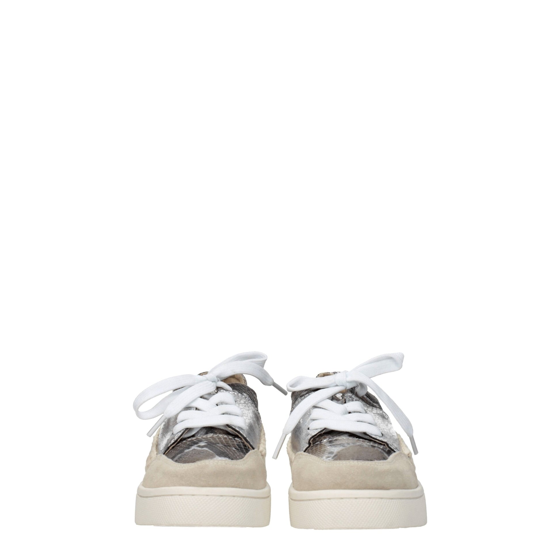 Gray Leather Low Top Sneakers