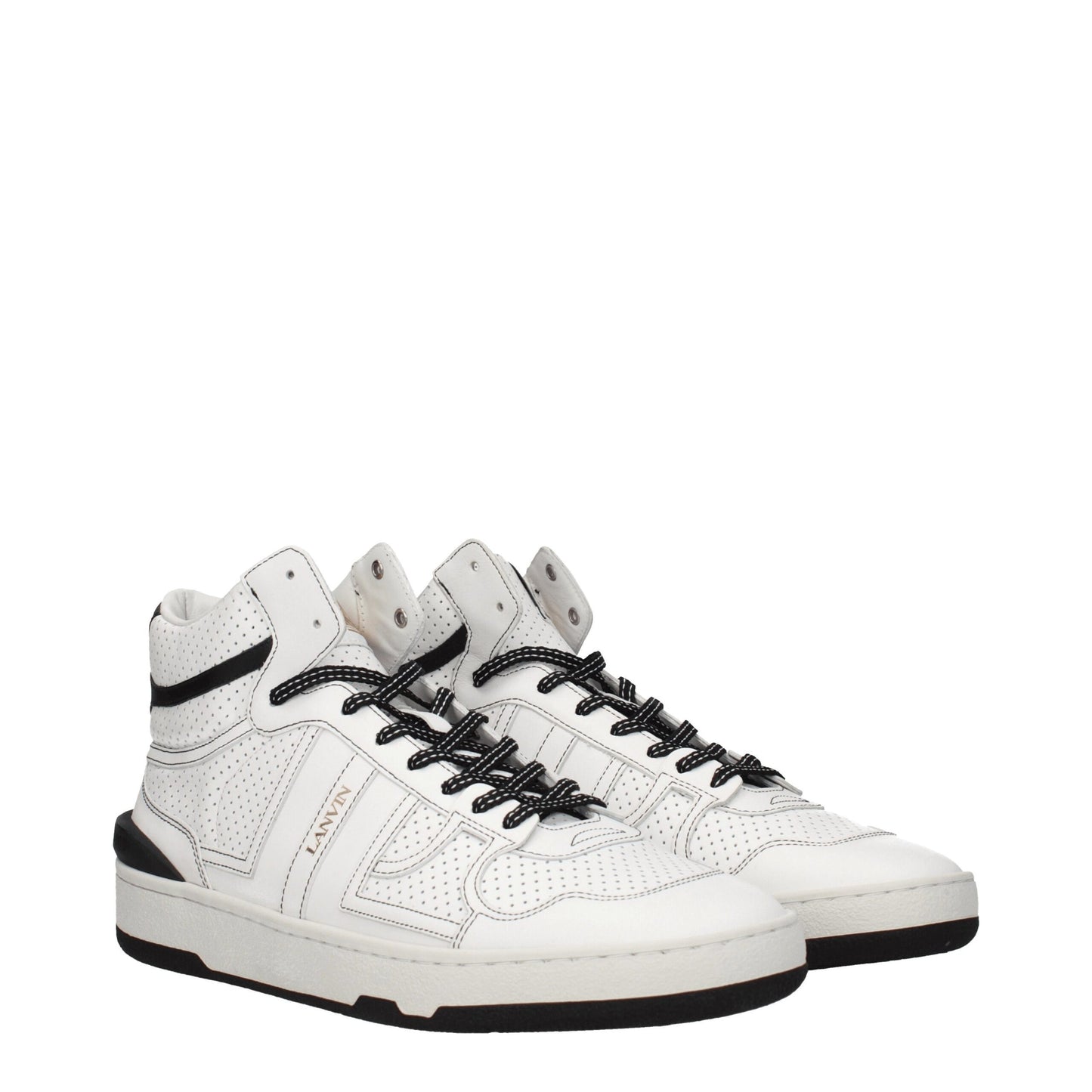 White Leather High Top Sneakers