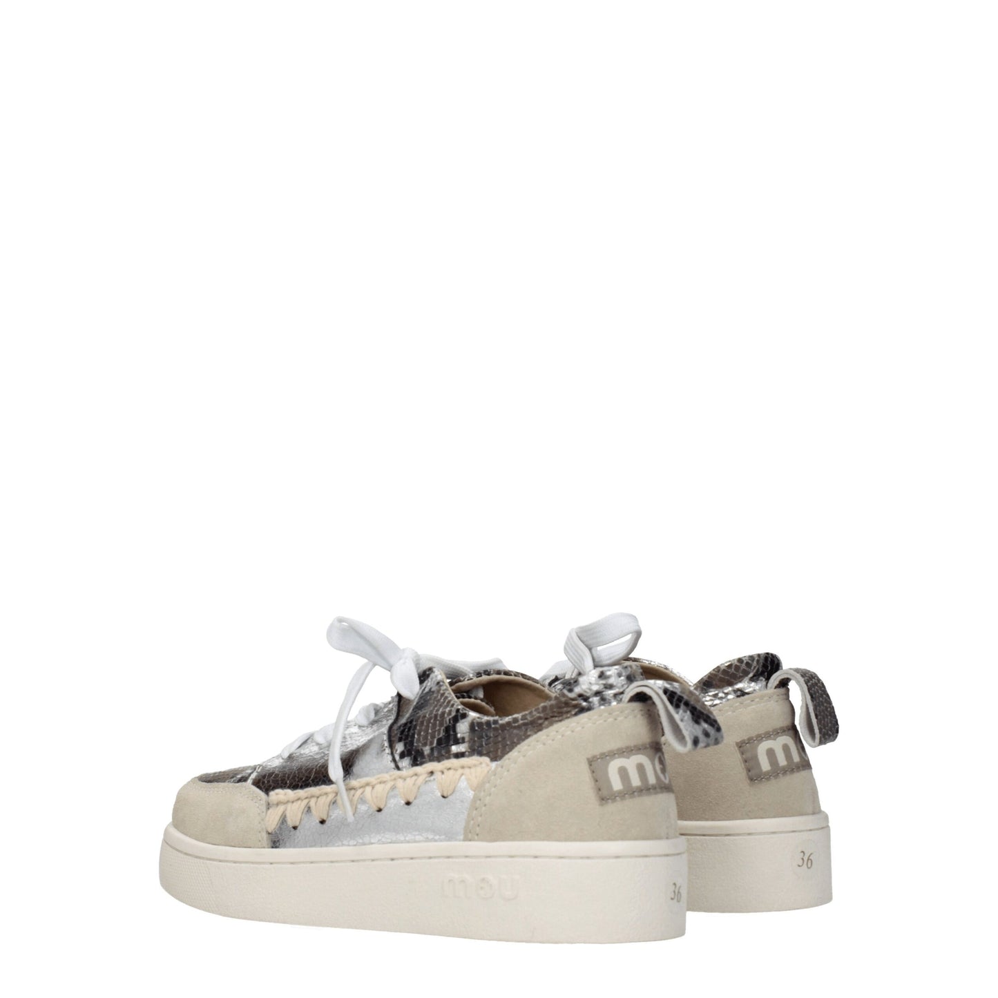 Gray Leather Low Top Sneakers
