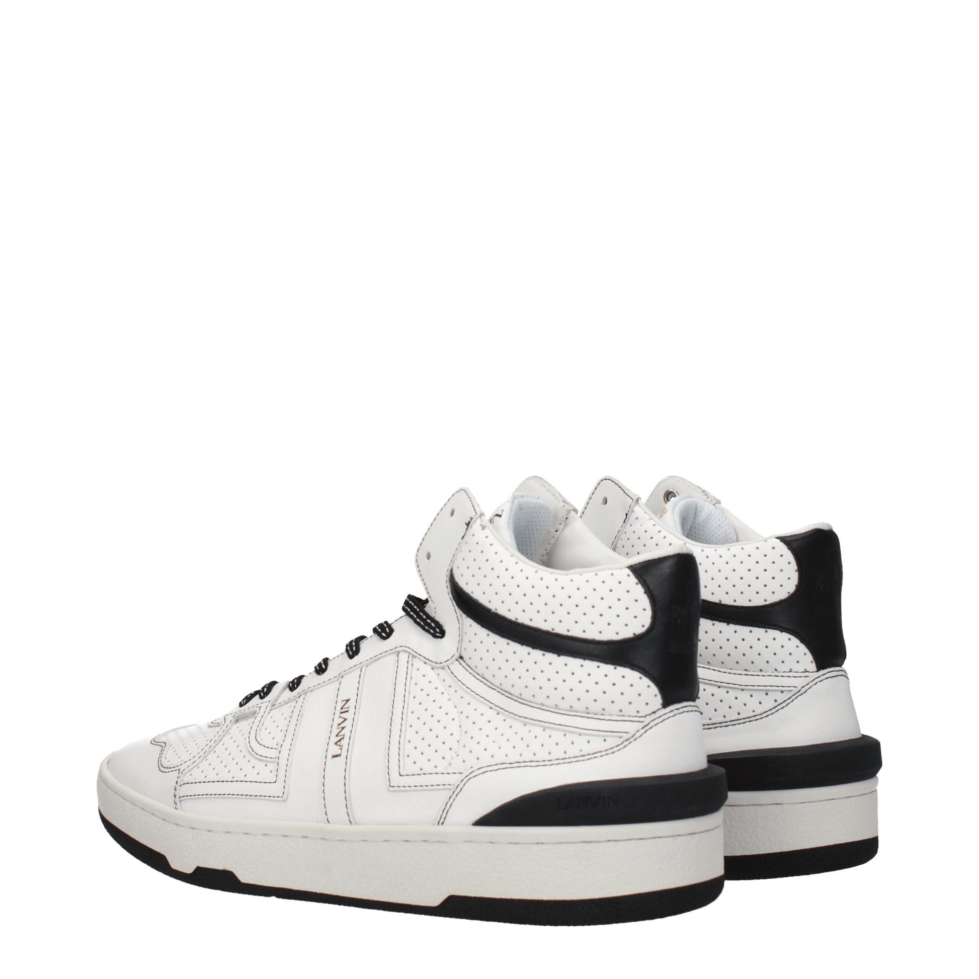 White Leather High Top Sneakers