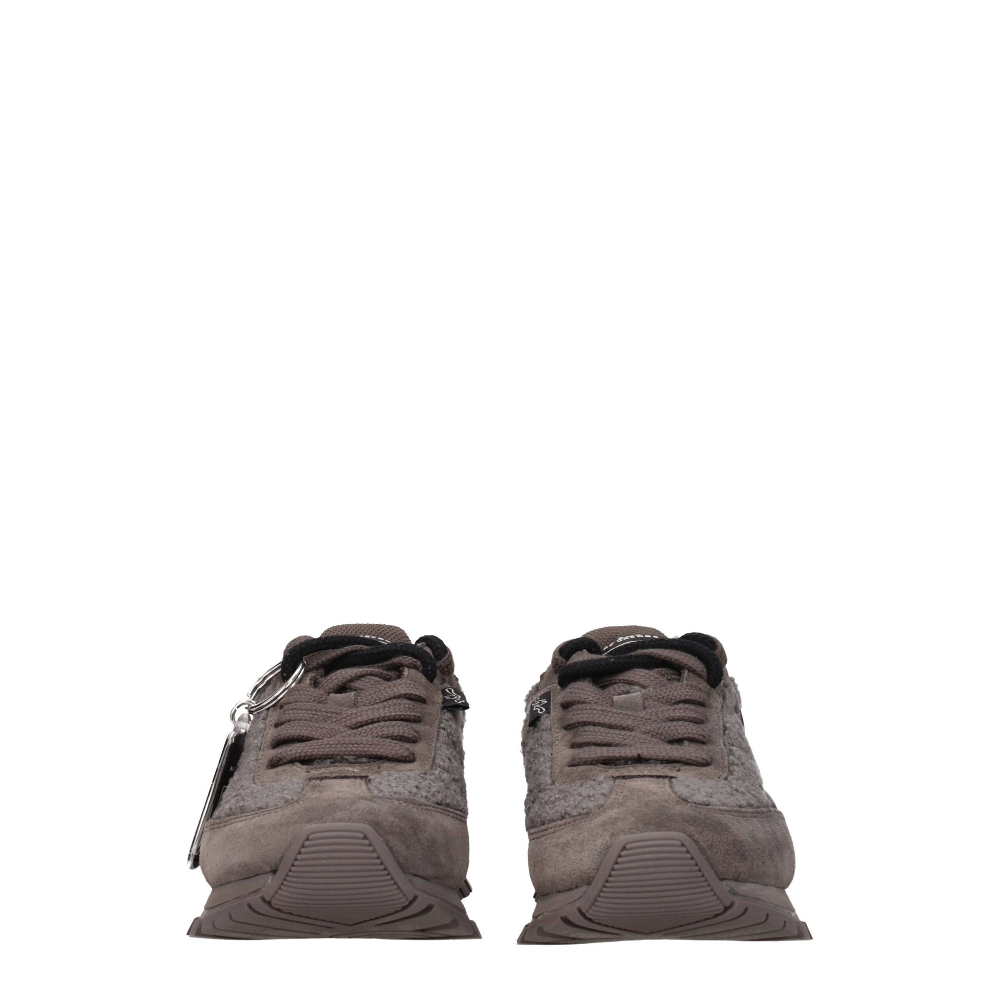 Gray Fur Chunky Sneakers