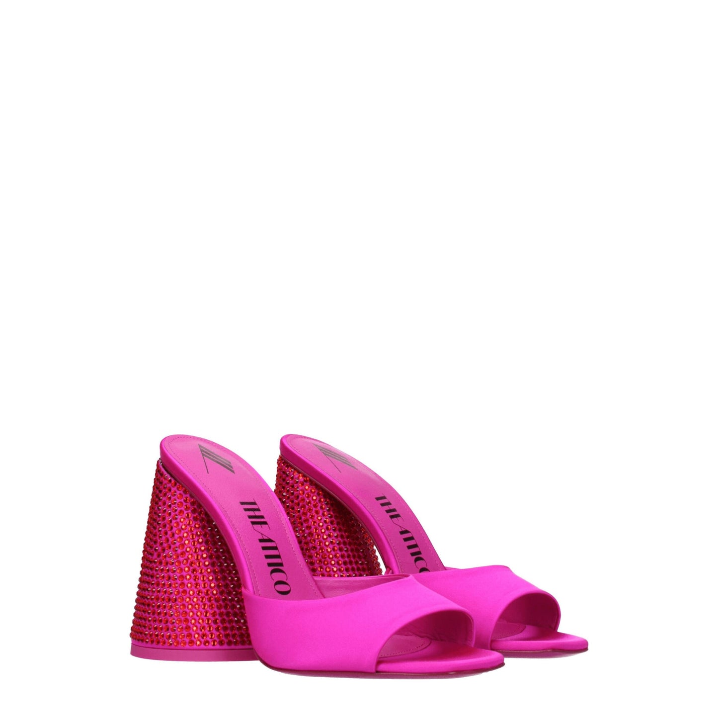 Pink Satin Platform Sandals