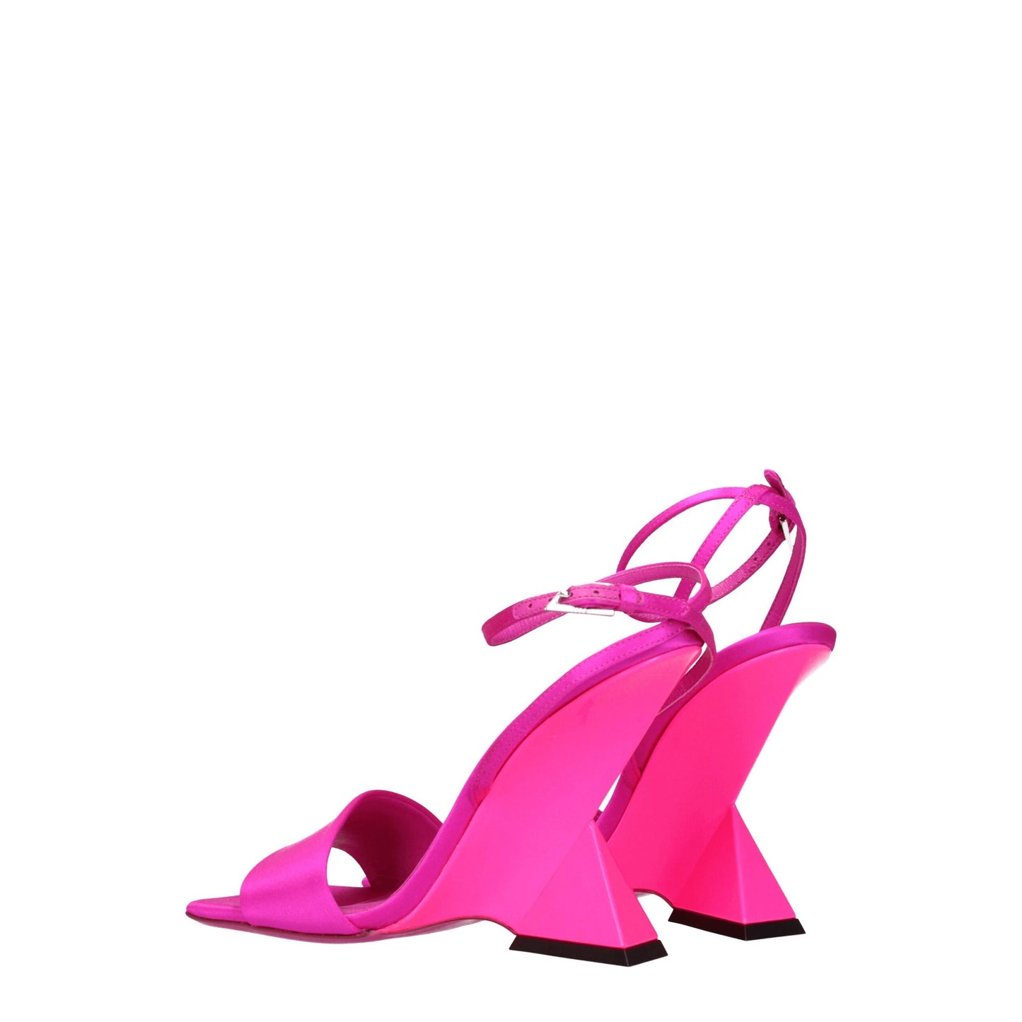 Pink Satin Platform Sandals