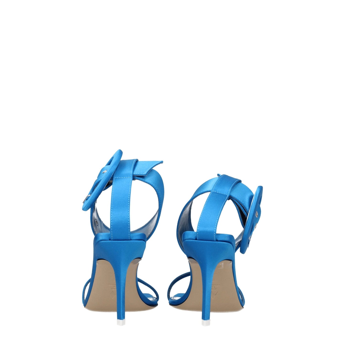 Light Blue Satin Stiletto Heel Sandals