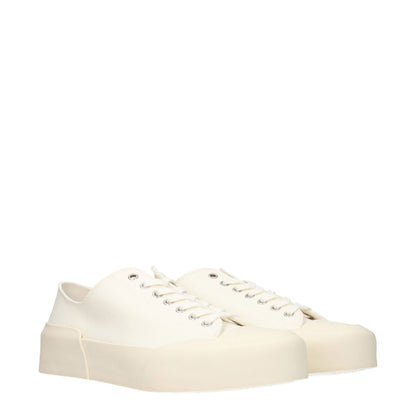 Beige Fabric Low Top Sneakers
