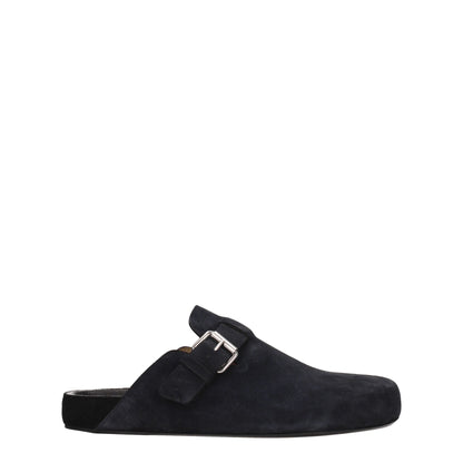 Black Leather Slippers