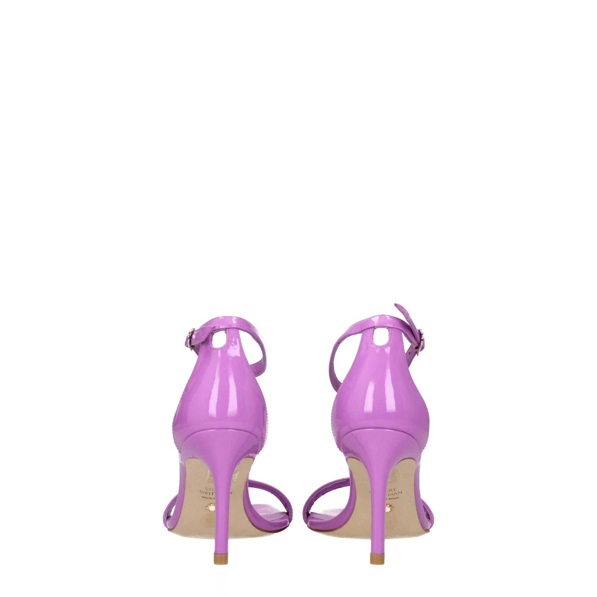 Purple Leather Stiletto Heel Sandals