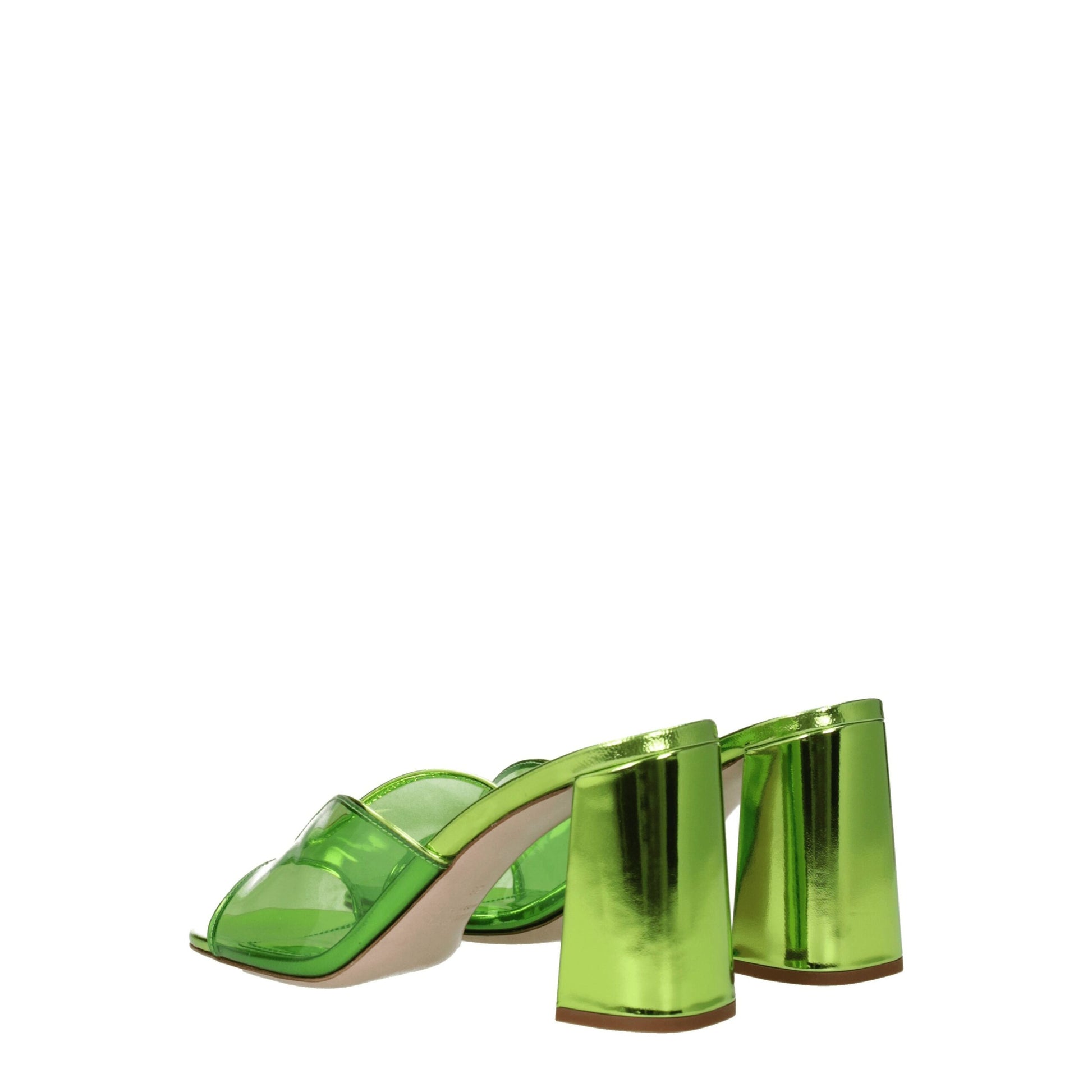Green Plexiglass Platform Sandals