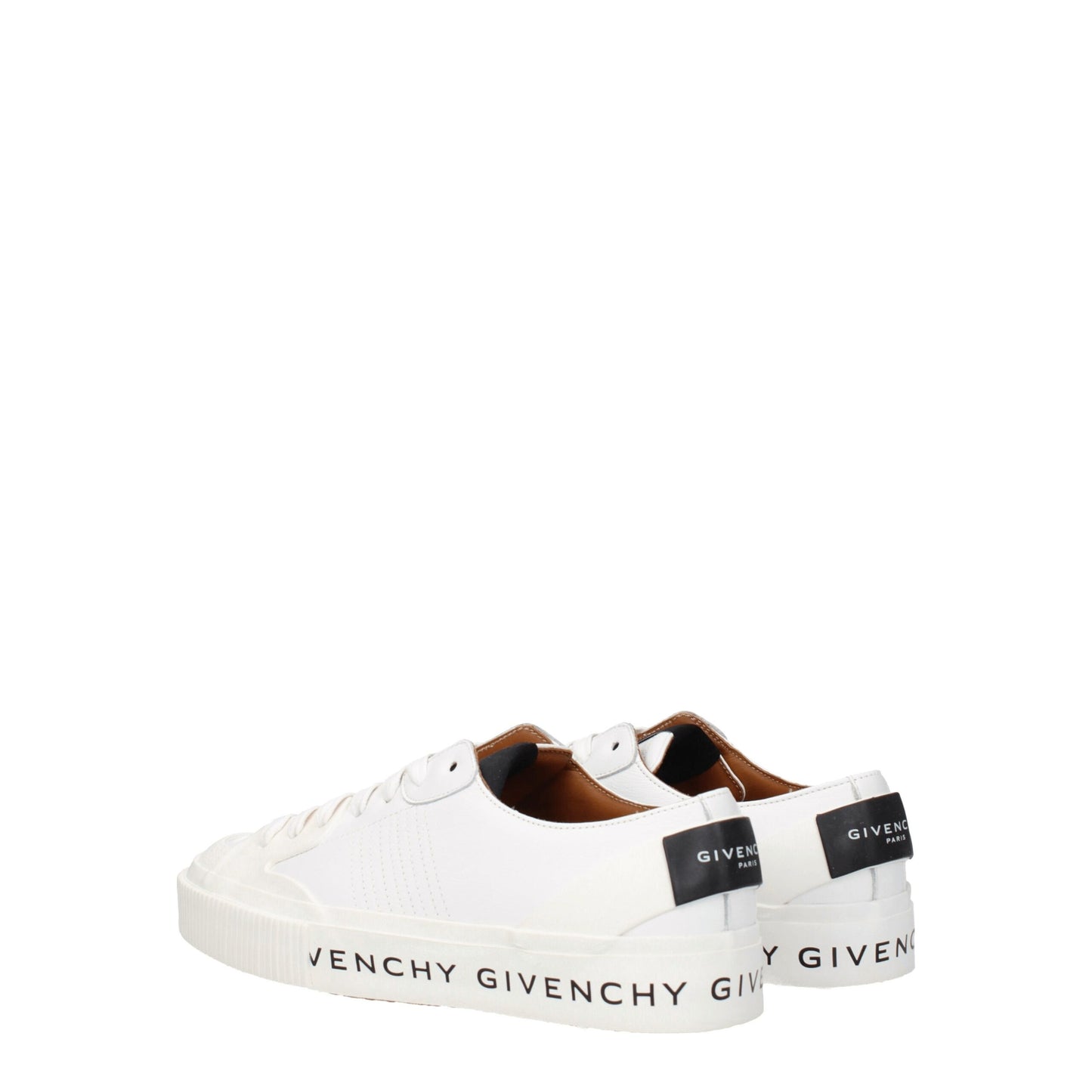 White Leather Low Top Sneakers