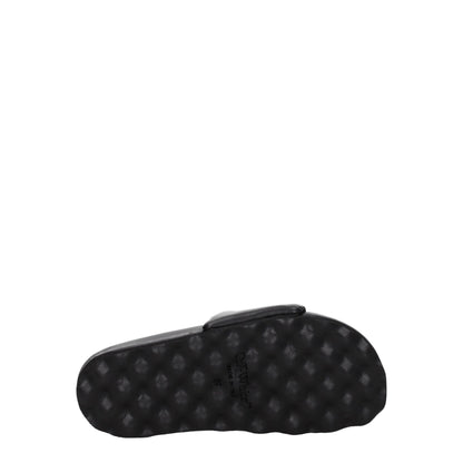 Black Leather Slippers