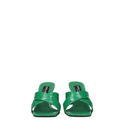 Green Leather Sandals