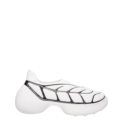 White Fabric Low Top Sneakers