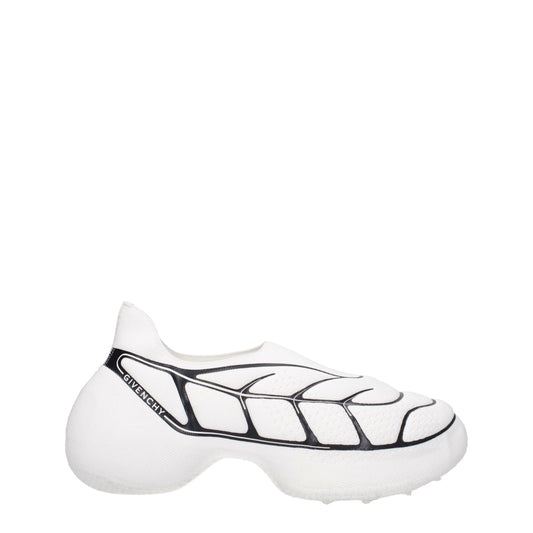 White Fabric Low Top Sneakers