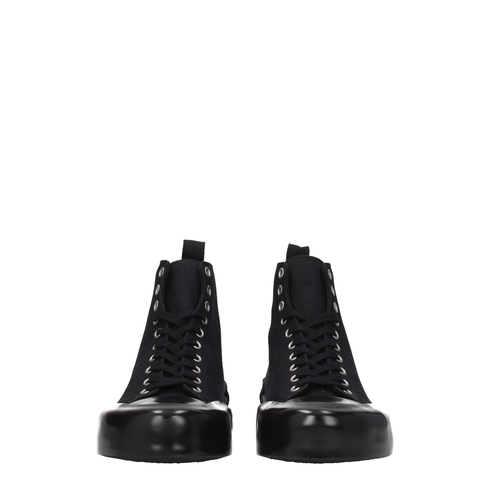 Black Fabric High Top Sneakers