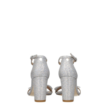 Gray Fabric Platform Sandals