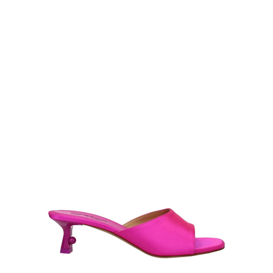 Pink Satin Stiletto Heel Sandals