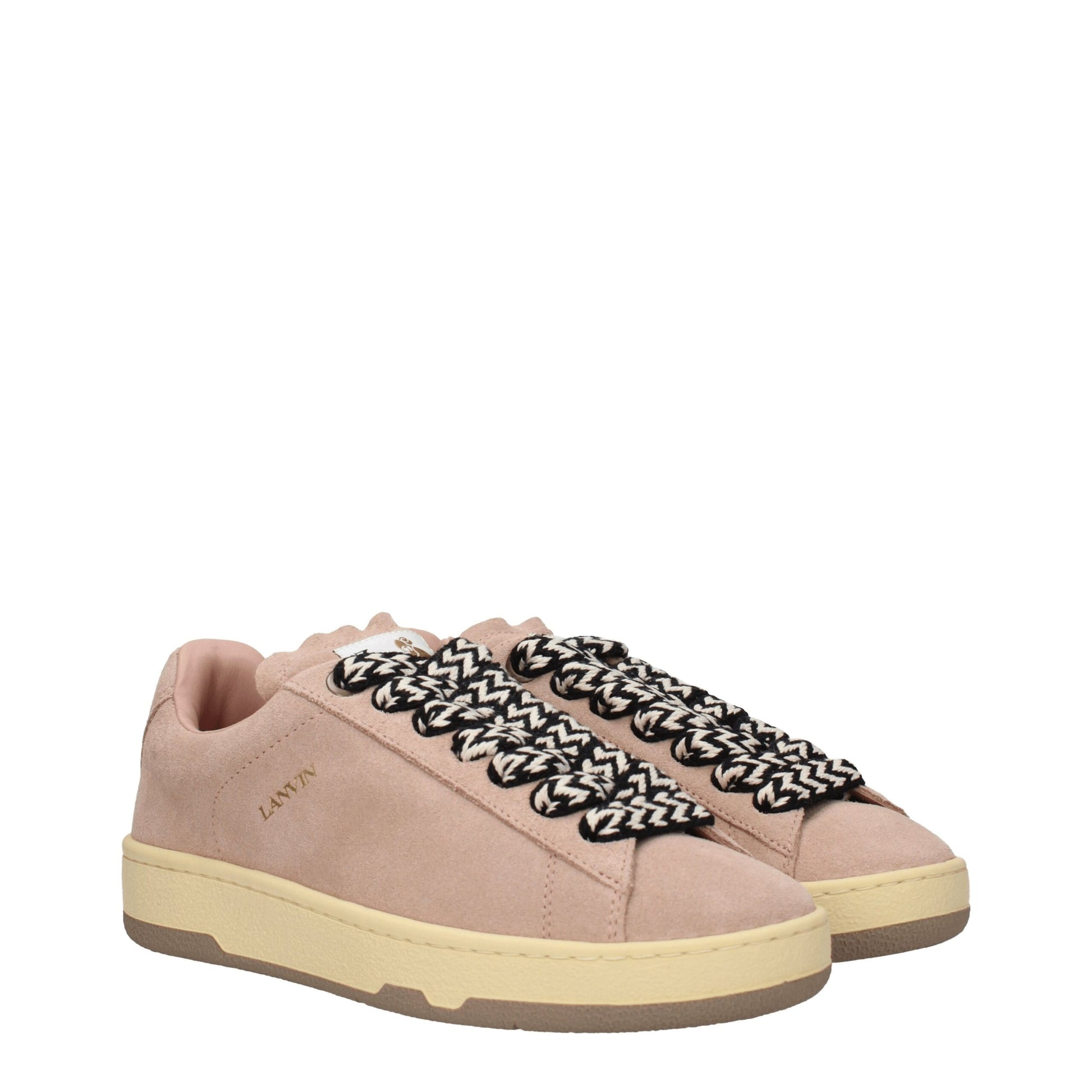 Pink Leather Low Top Sneakers