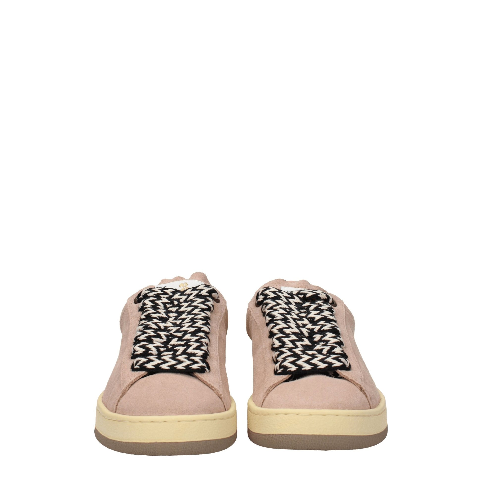 Pink Leather Low Top Sneakers