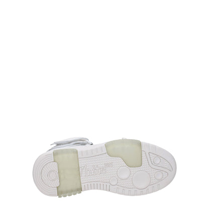 White Leather High Top Sneakers