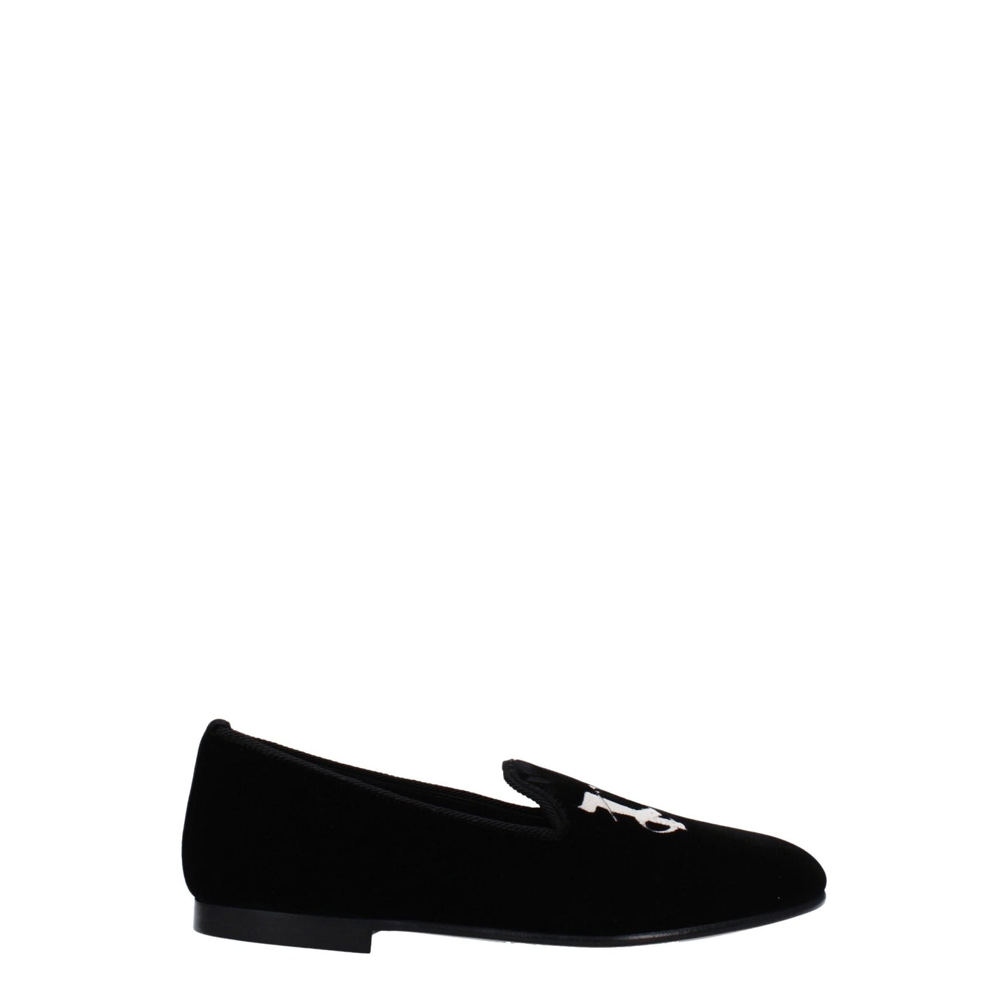 Black Velvet Slip-On Loafers