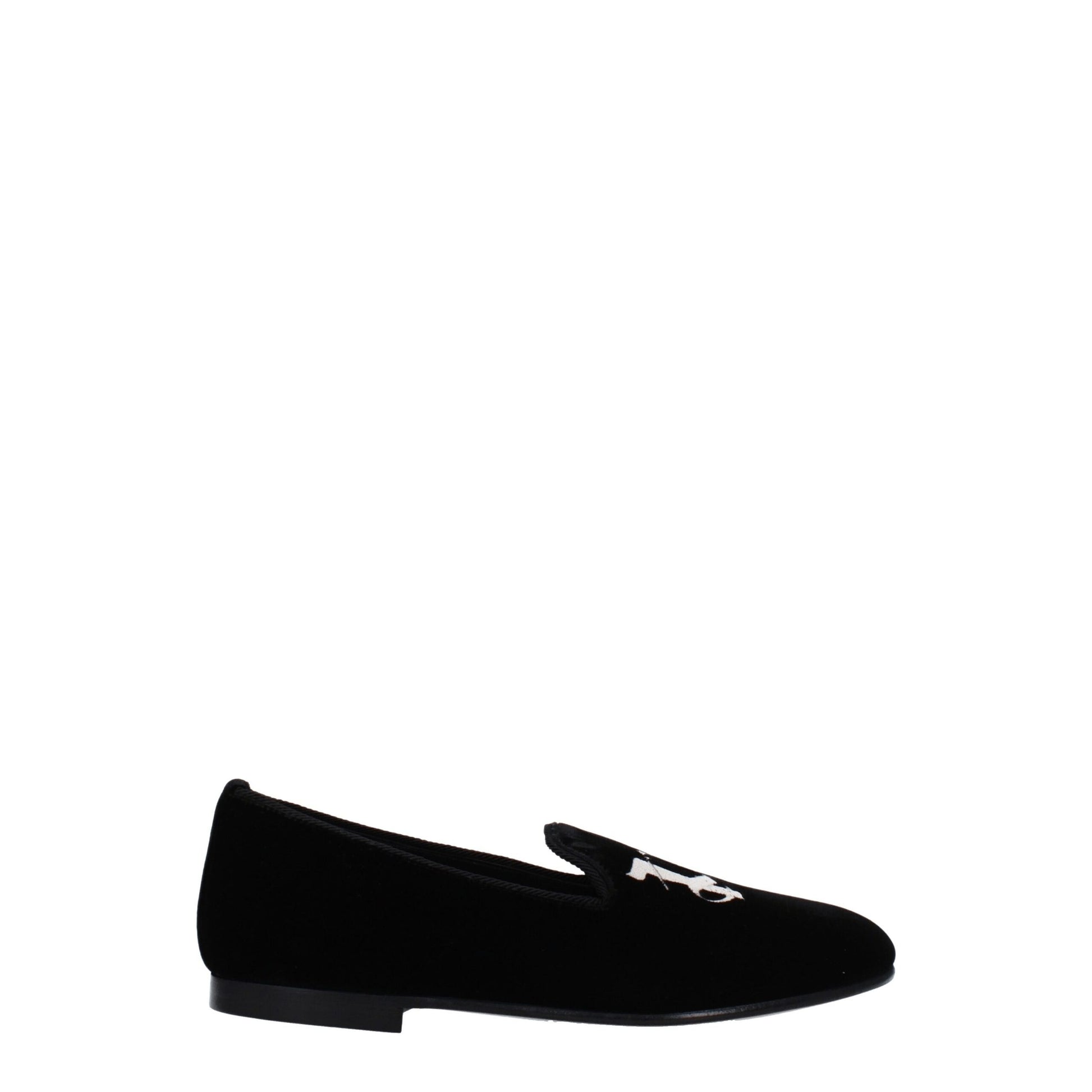 Black Velvet Slip-On Loafers