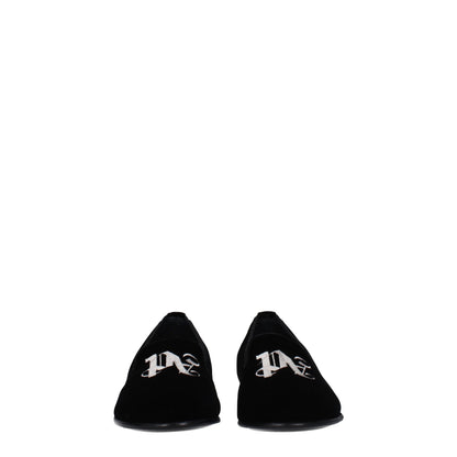 Black Velvet Slip-On Loafers