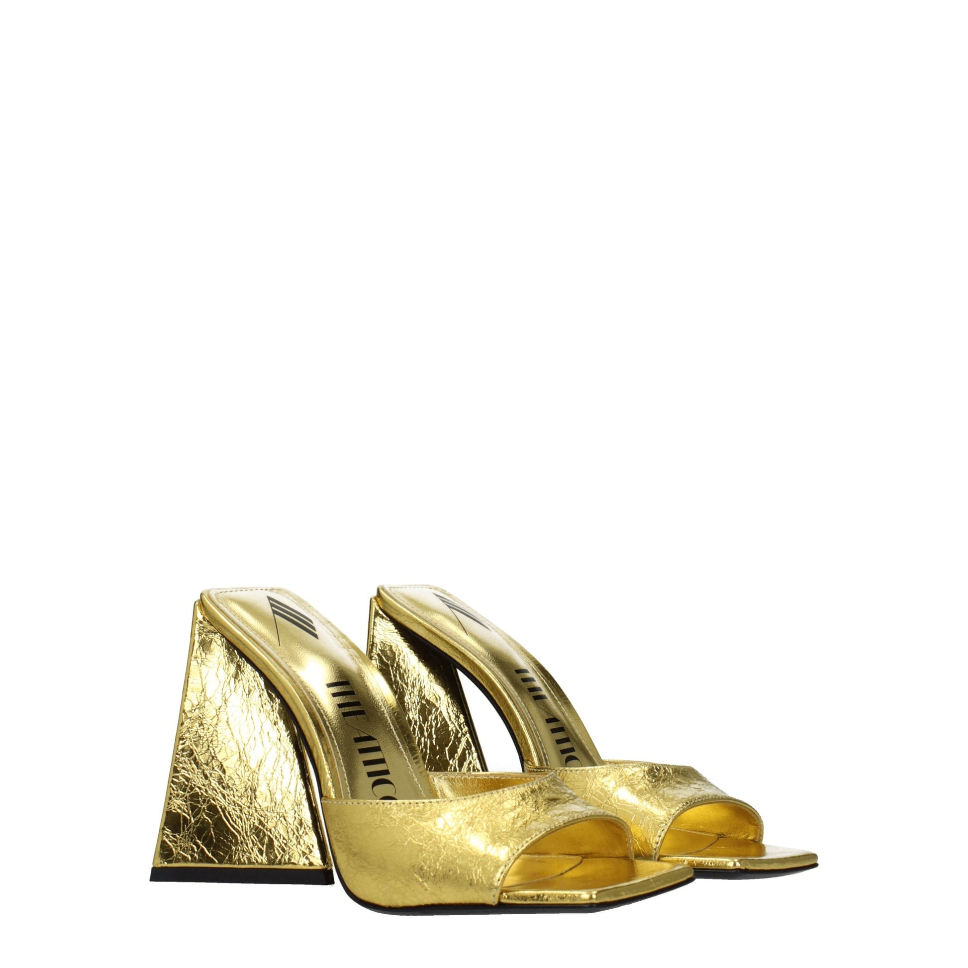 Gold Leather Platform Sandals