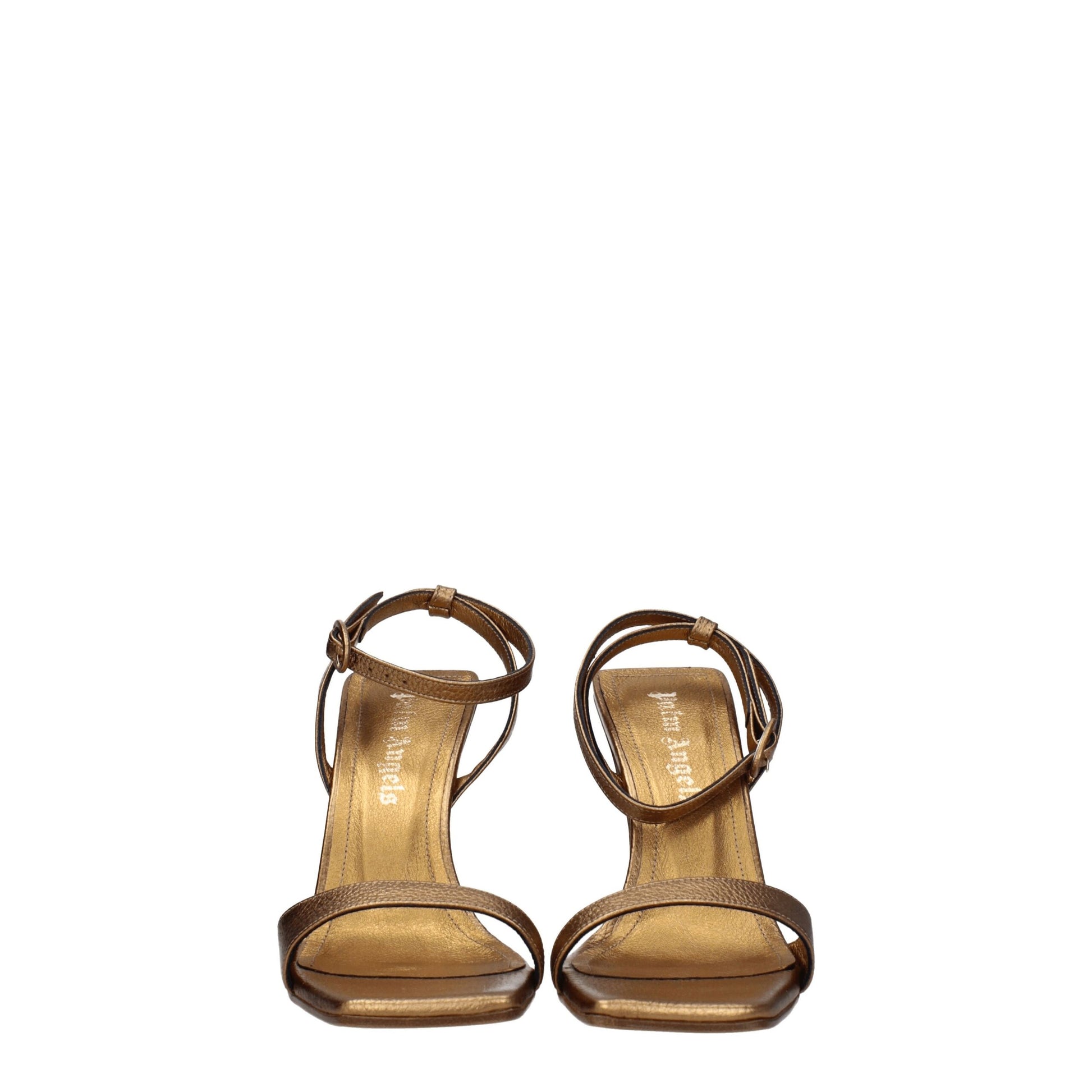 Gold Leather Platform Sandals