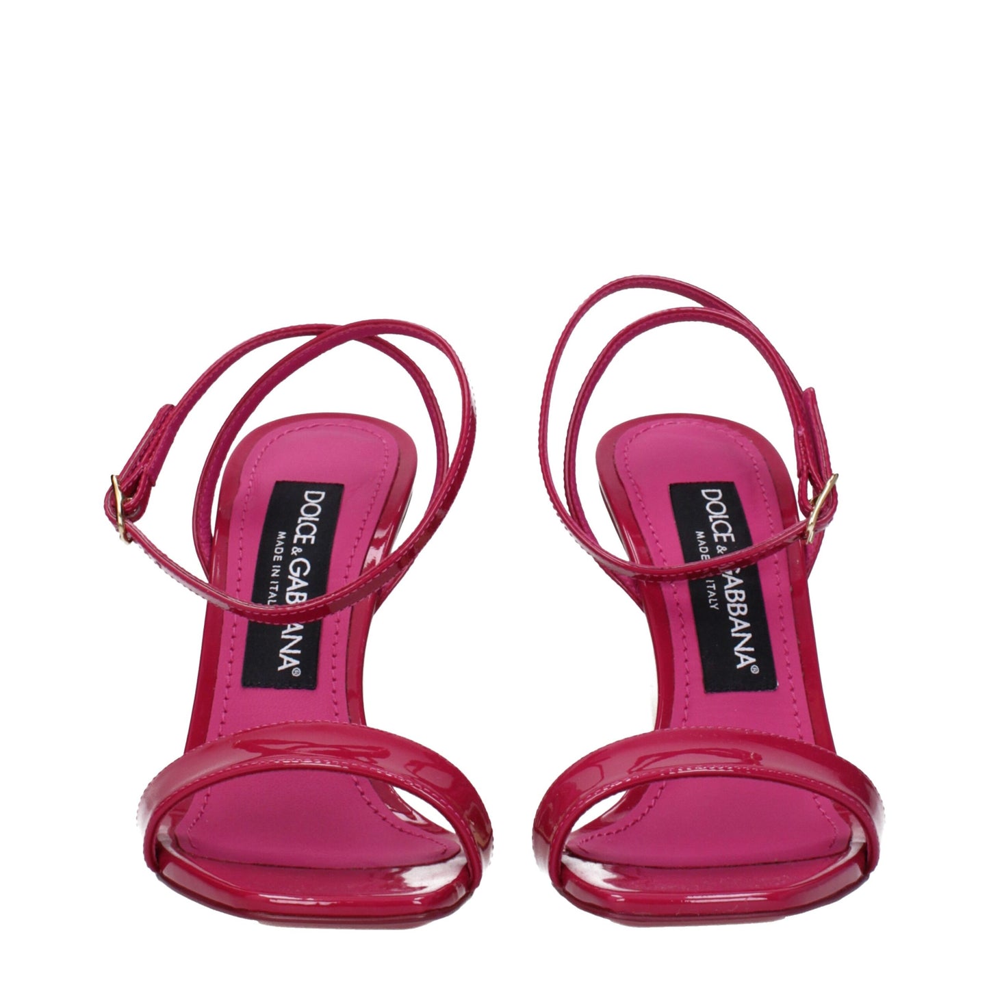 Pink Leather Stiletto Heel Sandals