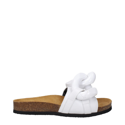 White Leather Slippers