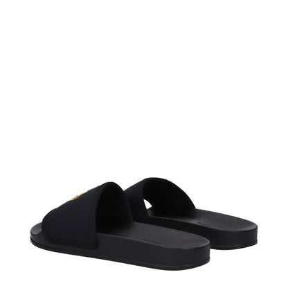 Black Fabric Slippers