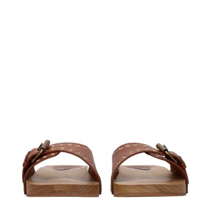 Brown Leather Slippers