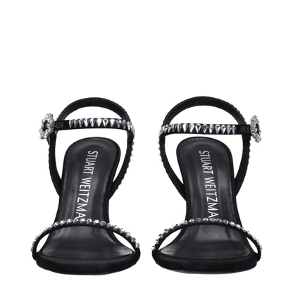 Black Satin Stiletto Heel Sandals