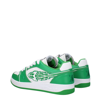 Green Leather Low Top Sneakers